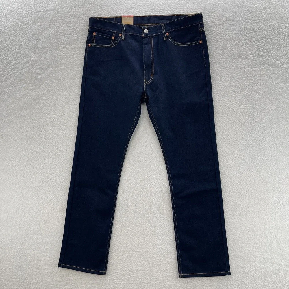 Levis 513 Jeans Mens 38x32 Blue Slim Straight Dark Wash Indigo Preppy Grunge
